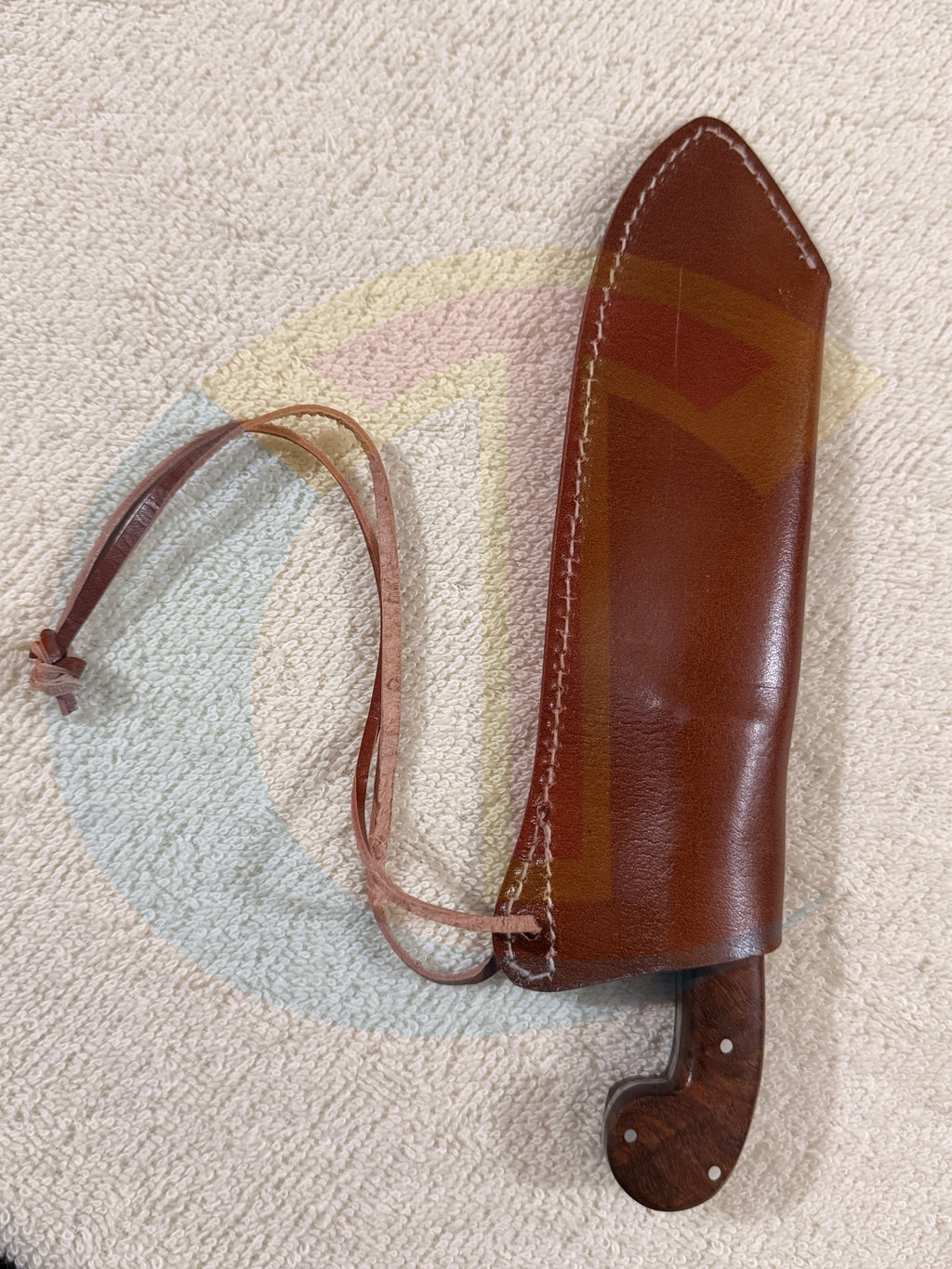Handcrafted Curved Hunting Knife with Leather Sheath